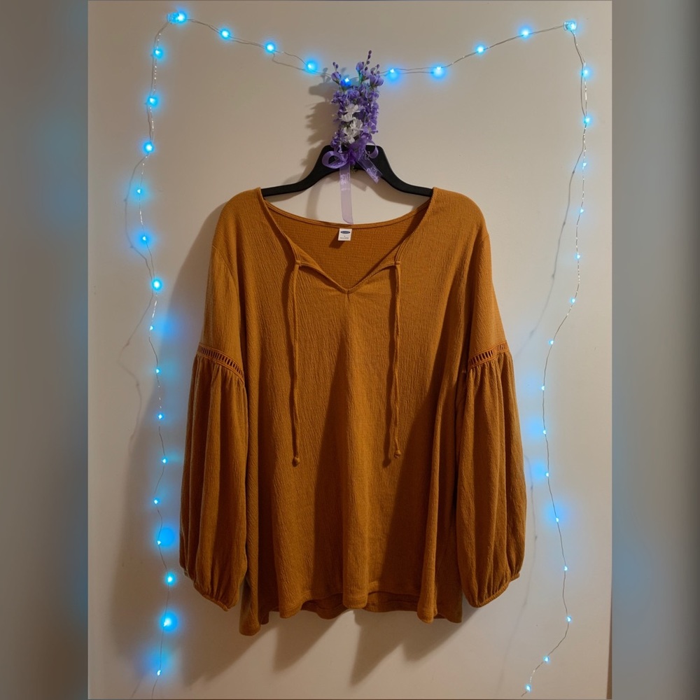 Mustard Long Sleeve Peasant Top